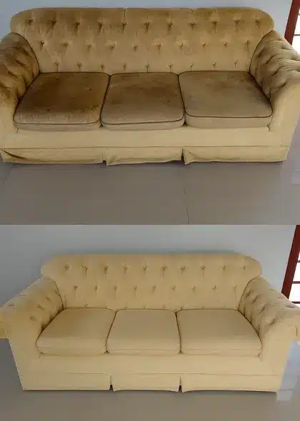 limpeza de sofá em goiania antes e depois